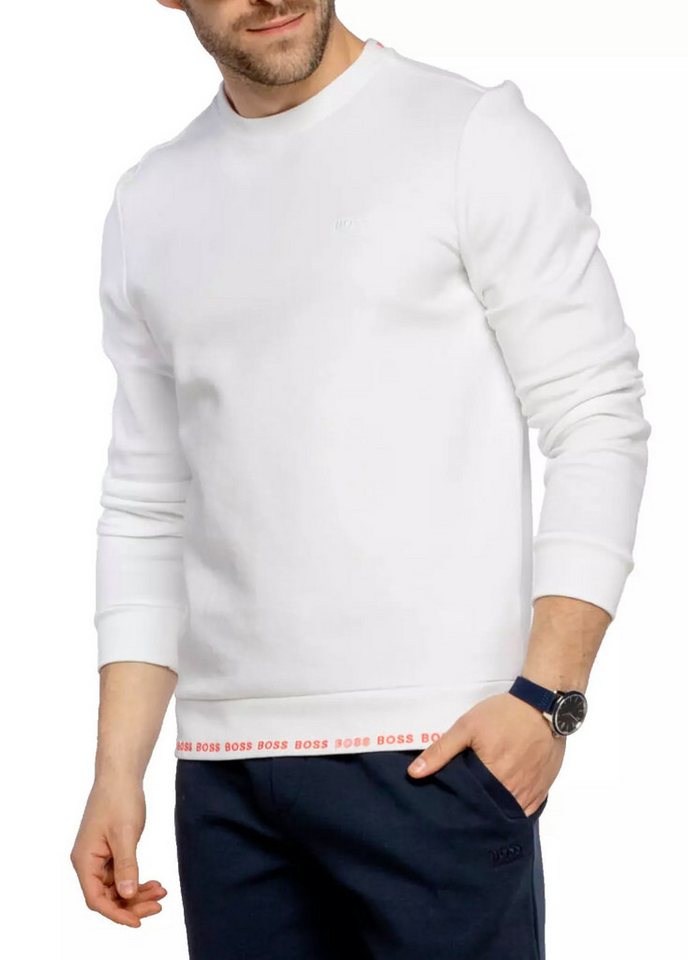 BOSS Sweatshirt Salbo Retro Sweater Slim Fit Weicher Jersey-Stof, Neon-Details, Stilvolle Markendetails von BOSS