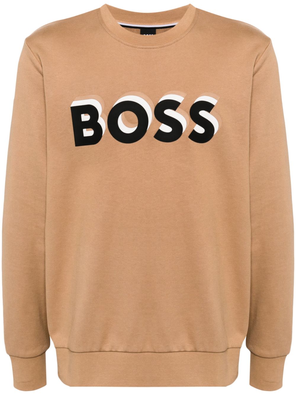 BOSS Sweatshirt mit Logo-Print - Braun von BOSS