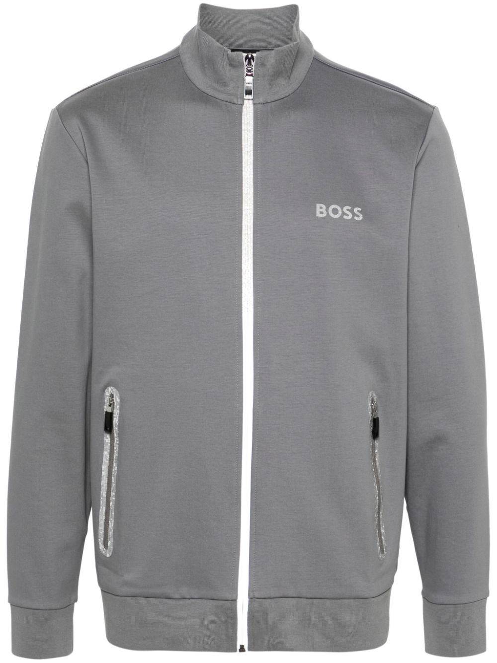 BOSS Sweatshirt mit Logo-Print - Grau von BOSS