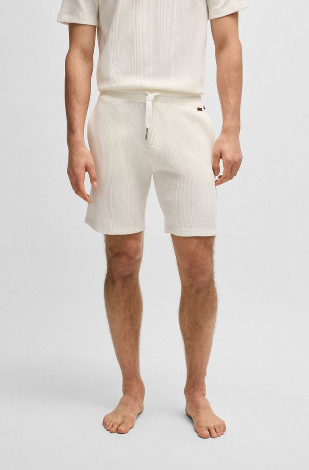 BOSS Sweatshorts Sweatshorts Structure Sho kurze Hose mit Strickeinsätzen von BOSS