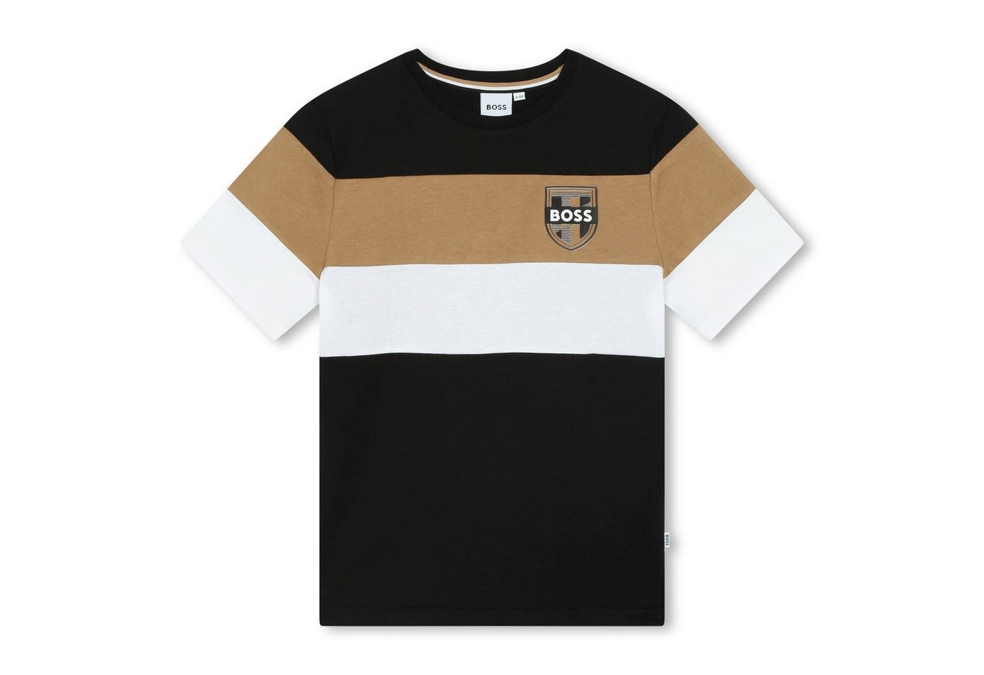 BOSS T-Shirt BOSS Kids Kurzarm T-Shirt Farbblock mehrfarbig mit Logo von BOSS