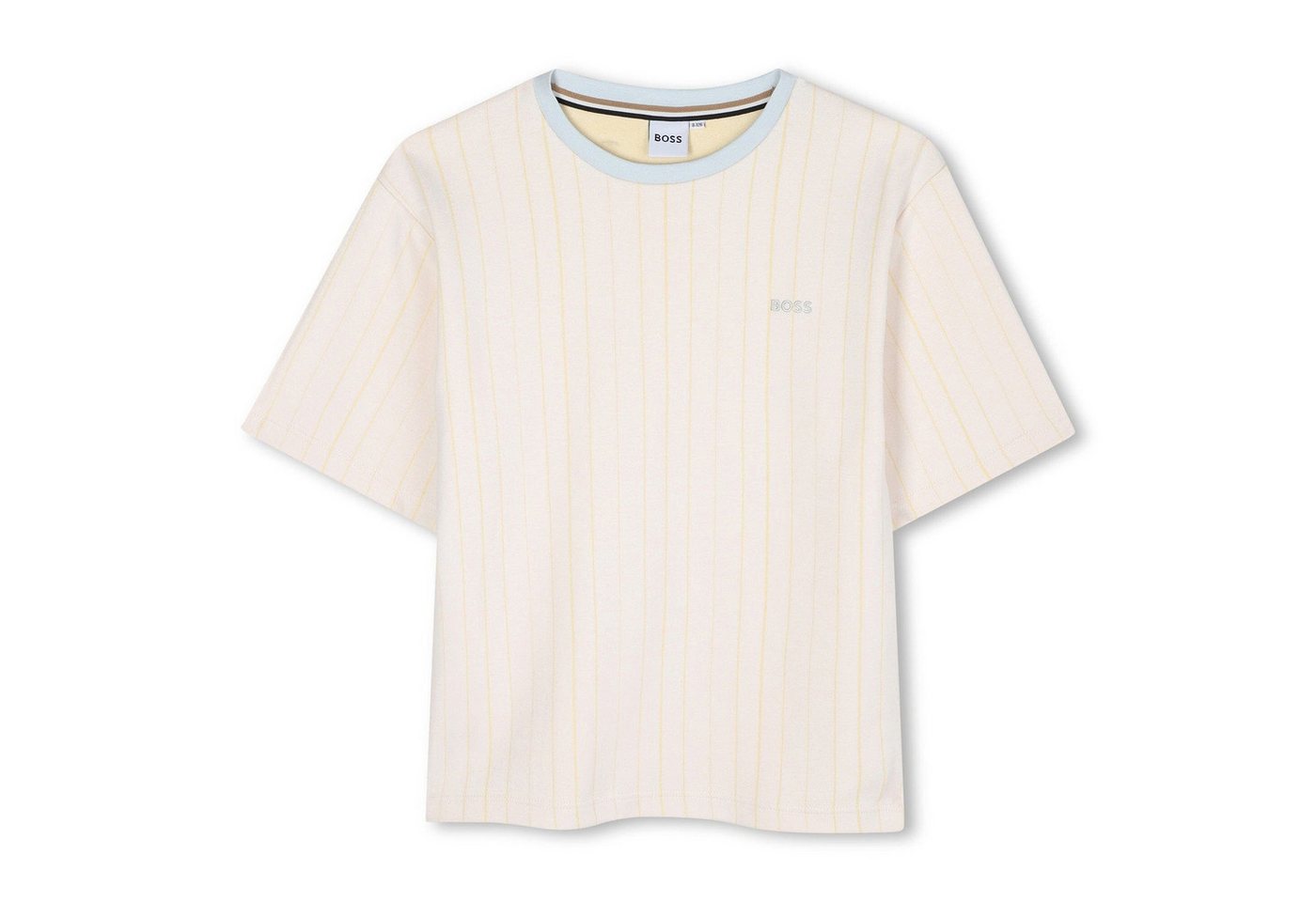BOSS T-Shirt BOSS Kids T-Shirt mit Streifen & Logo weiß BOSS T-Shirt BOSS Kids T-Shirt mit Streifen & Logo weiß von BOSS