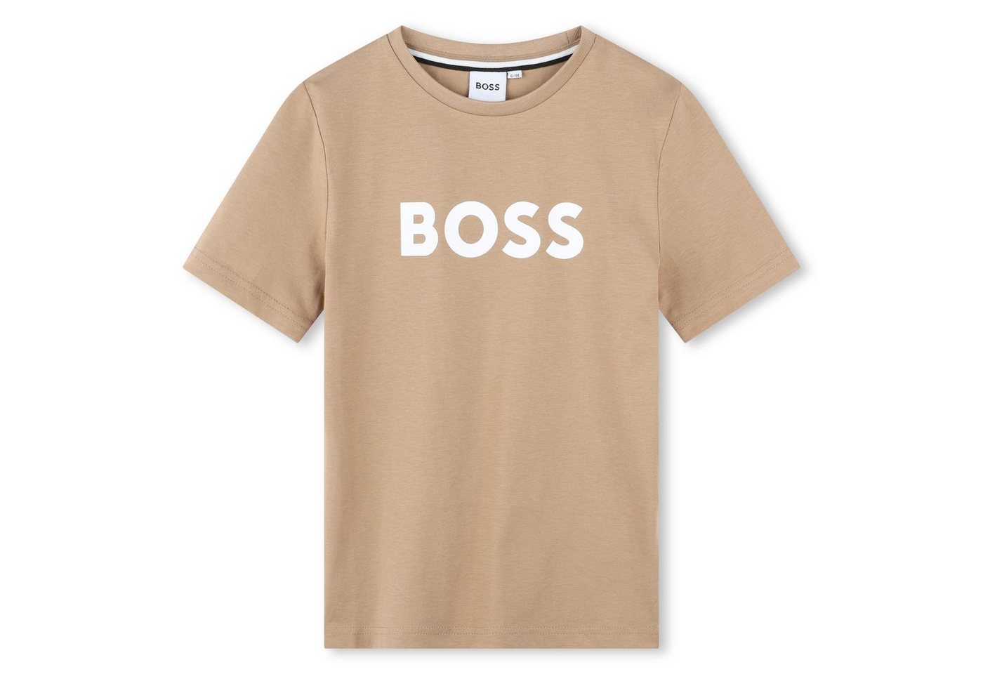 BOSS T-Shirt Boss Kids T-Shirt hellbraun mit großem Logoprint, Gr. 8-16 Jahre von BOSS