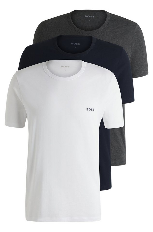 BOSS T-Shirt Rundhals BOSS ONE x David Beckham (Packung, 3-tlg., 3er-Pack) mit dezentem BOSS Logo-Print von BOSS