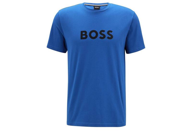 BOSS T-Shirt Sun UV Protection (1-tlg) Herren Beach Shirt aus reiner Baumwolle mit großem Logo-Print von BOSS