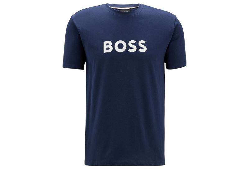 BOSS T-Shirt Sun UV Protection (1-tlg) Herren Beach Shirt aus reiner Baumwolle mit großem Logo-Print von BOSS