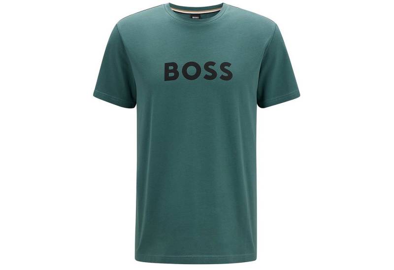 BOSS T-Shirt Sun UV Protection (1-tlg) Herren Beach Shirt aus reiner Baumwolle mit großem Logo-Print von BOSS