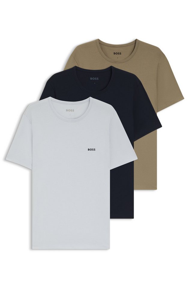 BOSS T-Shirt TShirtRN 3P Classic (3-tlg) mit Logostickerei von BOSS