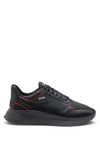 BOSS TTNM Evo Runn Herren-Sneaker aus Porsche X Leder und Mesh, anthrazit, 43 EU von BOSS