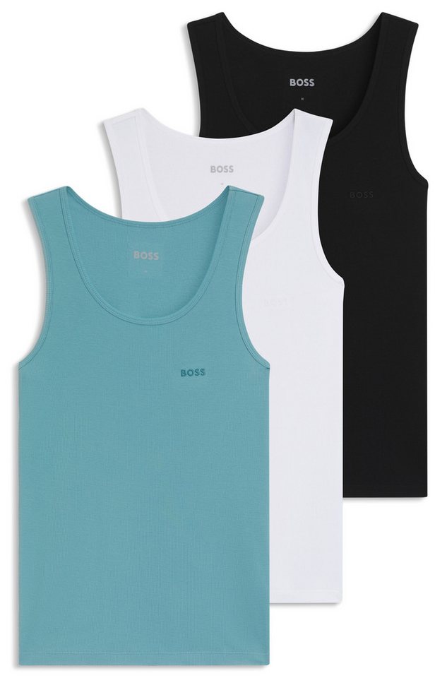BOSS Tanktop 3P RibClassic BOSS ONE x David Beckham Ton in Ton Stickerei auf der Brust BOSS Tanktop 3P RibClassic BOSS ONE x David Beckham Ton in Ton Stickerei auf der Brust von BOSS