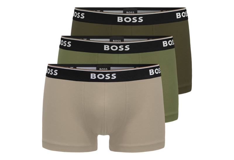 BOSS Trunk Cotton Stretch (3-St) mit umlaufend eingewebtem Markenschriftzug von BOSS