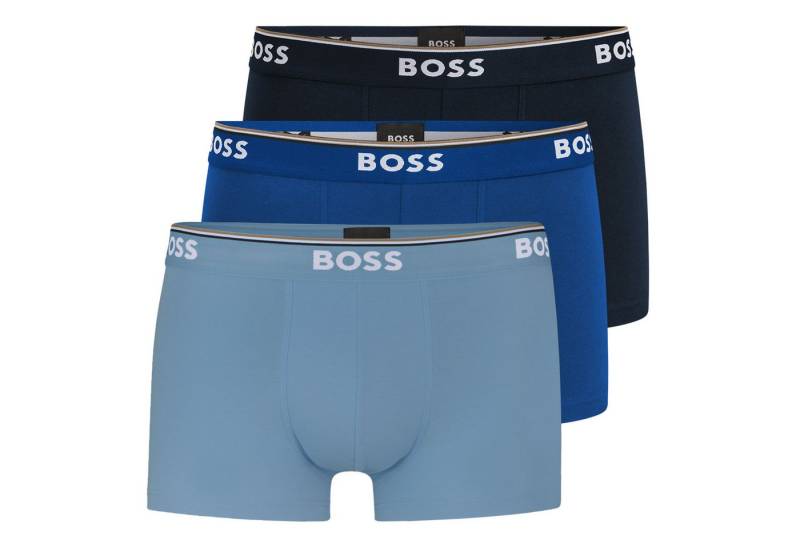 BOSS Trunk Cotton Stretch (3-St) mit umlaufend eingewebtem Markenschriftzug von BOSS