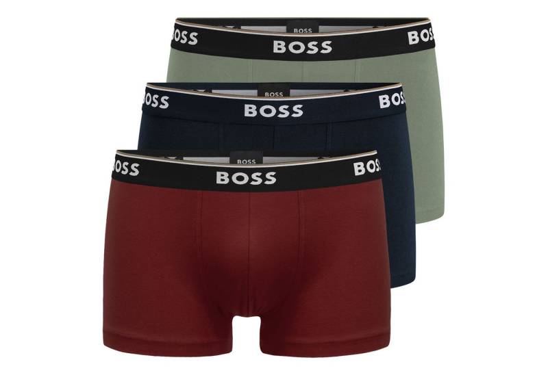 BOSS Trunk Cotton Stretch (3-St) mit umlaufend eingewebtem Markenschriftzug von BOSS