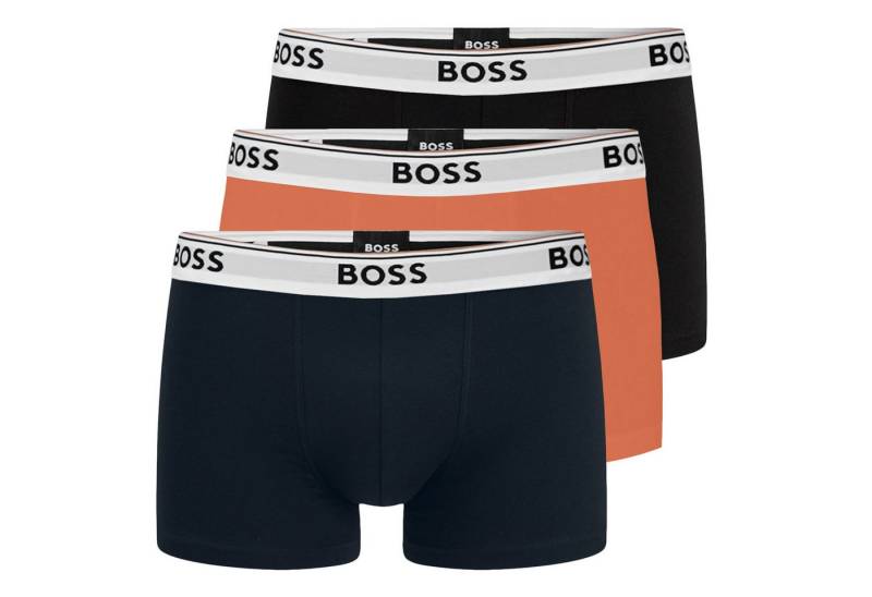 BOSS Trunk Cotton Stretch (3-St) mit umlaufend eingewebtem Markenschriftzug von BOSS