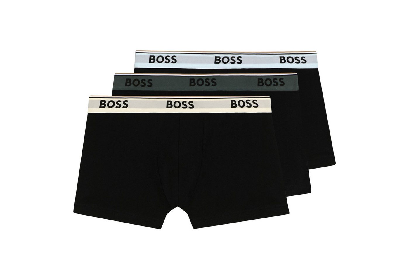 BOSS Trunk Cotton Stretch (3-St) mit umlaufend eingewebtem Markenschriftzug von BOSS