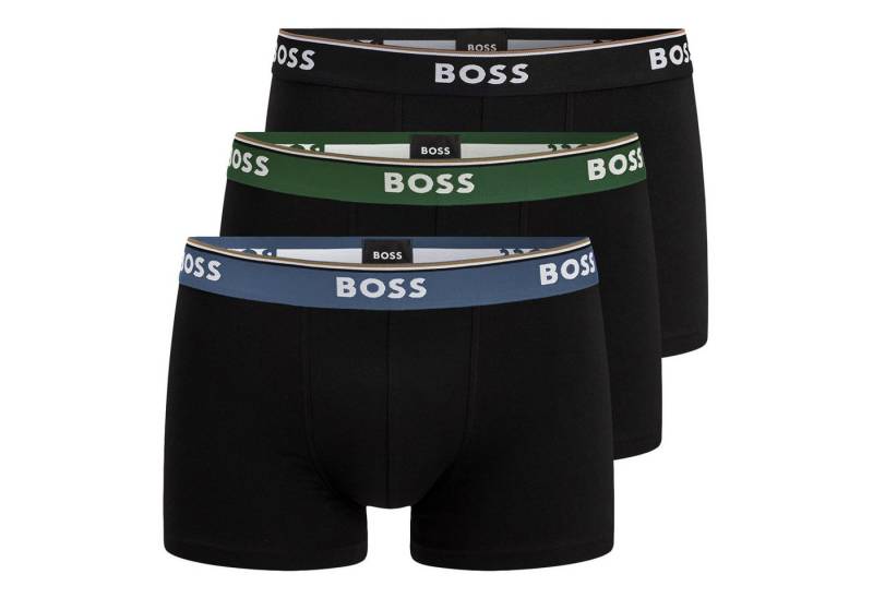 BOSS Trunk Cotton Stretch (3-St) mit umlaufend eingewebtem Markenschriftzug von BOSS