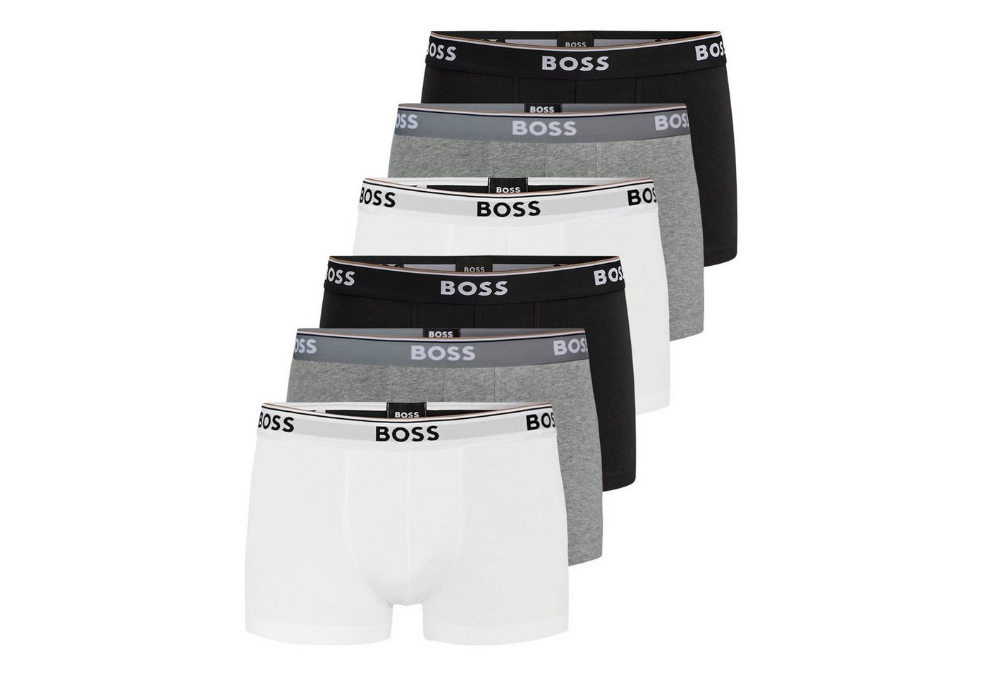 BOSS Trunk Cotton Stretch (6-St) mit umlaufend eingewebtem Markenschriftzug von BOSS