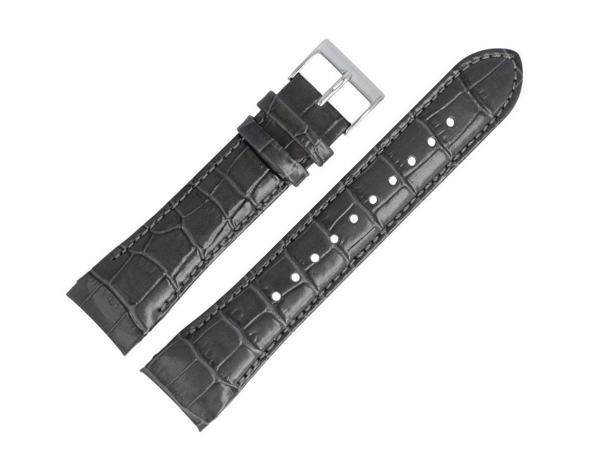 BOSS Uhrenarmband 22mm Leder Grau 659302868 von BOSS
