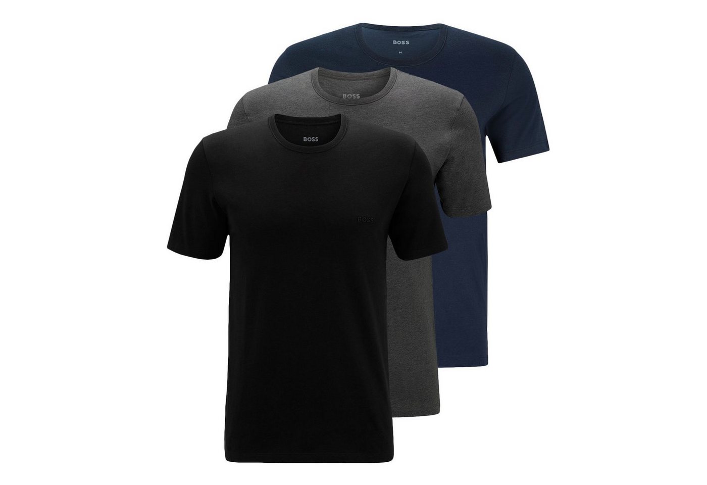 BOSS Unterziehshirt Classic T-Shirt (3-St) mit fein geripptem Rundhalsausschnitt von BOSS