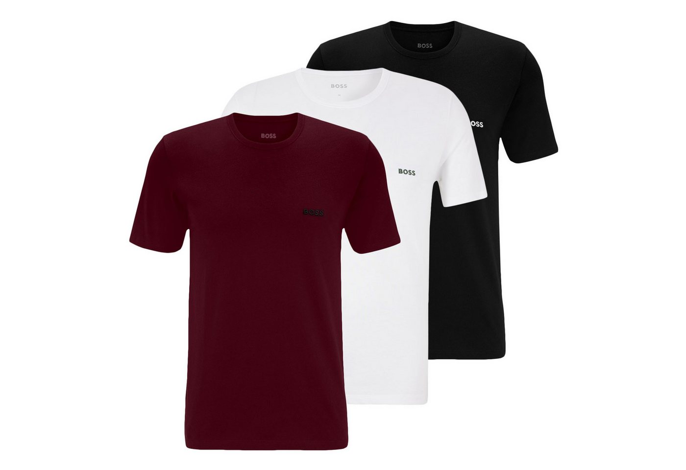 BOSS Unterziehshirt Classic T-Shirt (3-St) mit fein geripptem Rundhalsausschnitt von BOSS