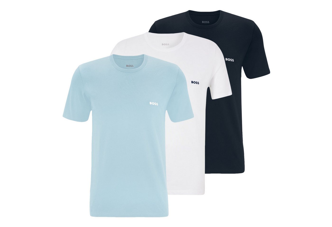 BOSS Unterziehshirt Classic T-Shirt (3-St) mit fein geripptem Rundhalsausschnitt von BOSS