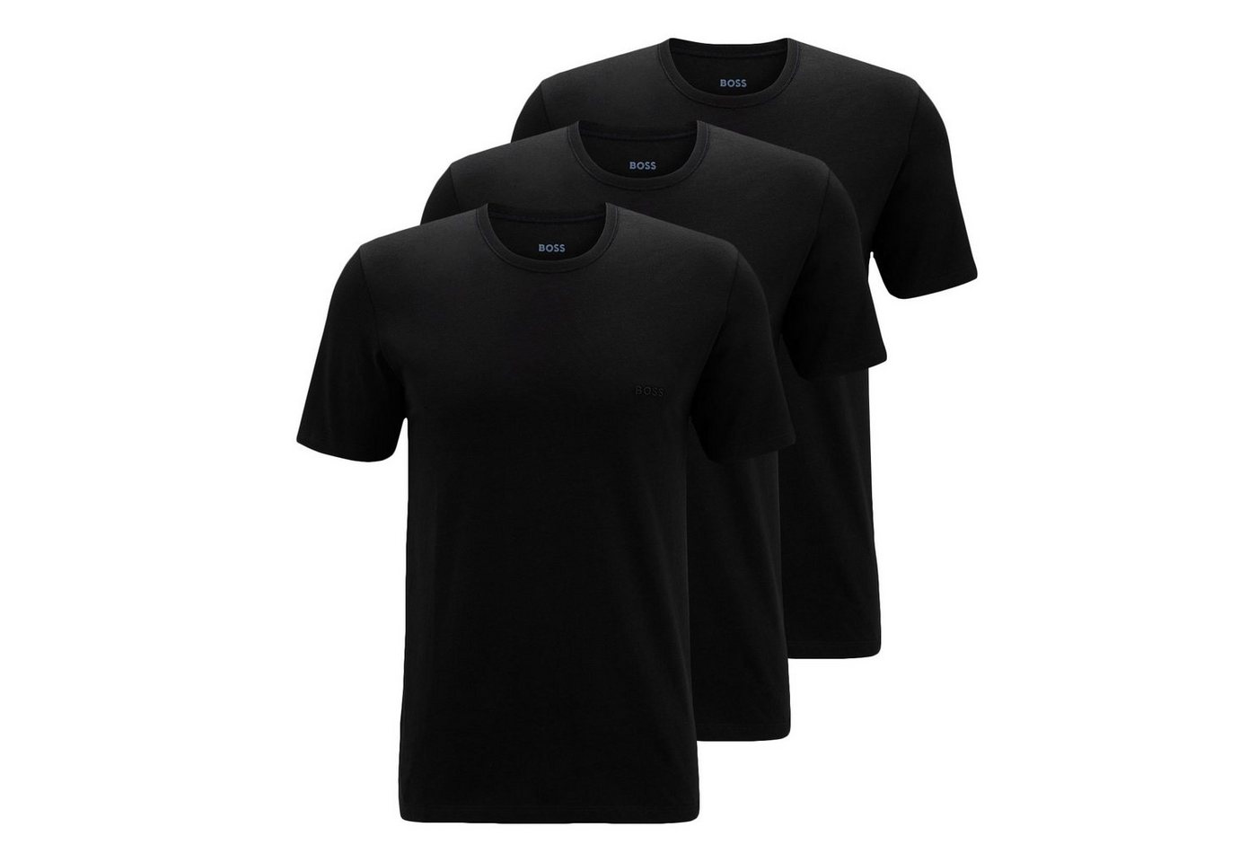 BOSS Unterziehshirt Classic T-Shirt (3-St) mit fein geripptem Rundhalsausschnitt von BOSS