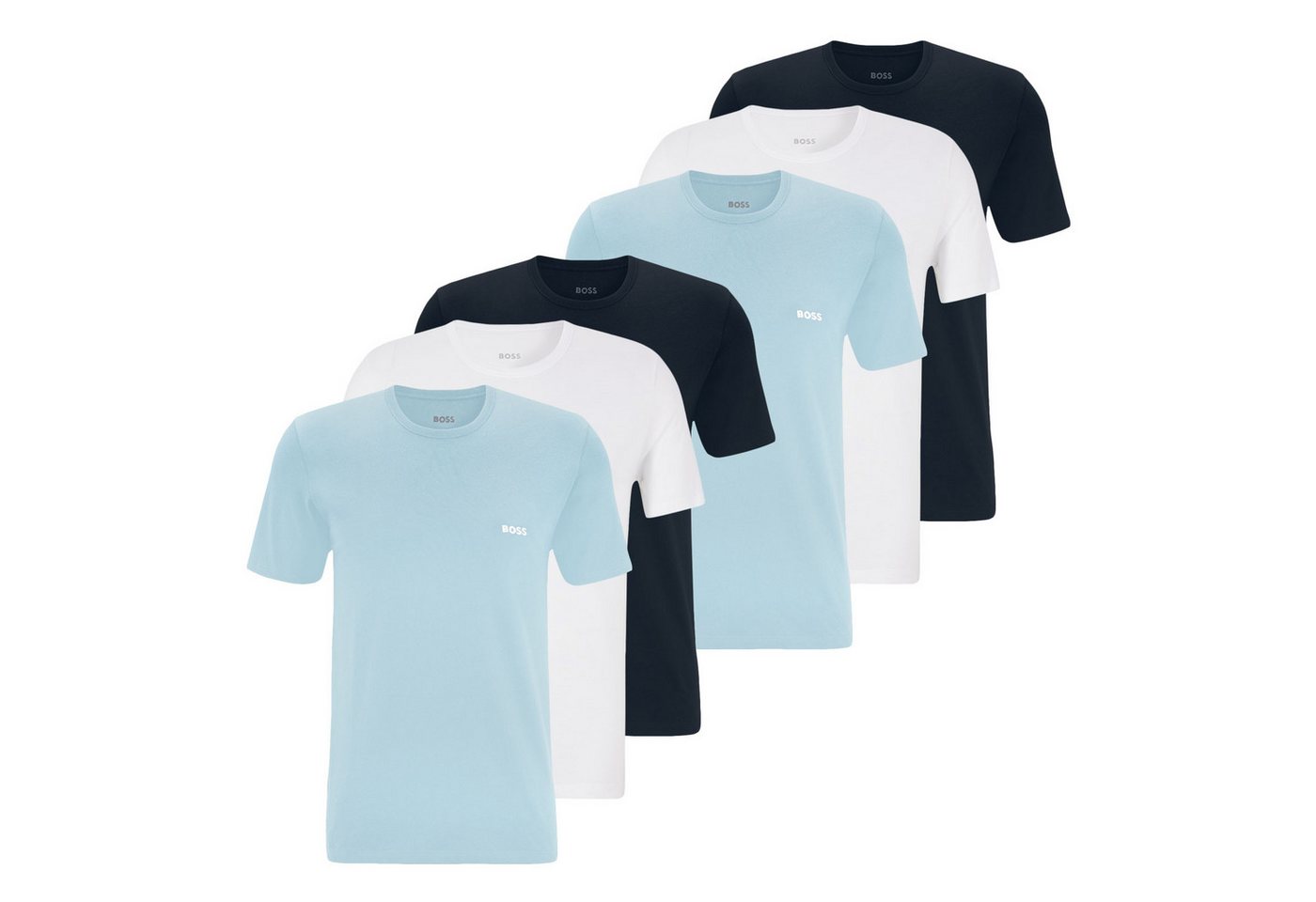 BOSS Unterziehshirt Classic T-Shirt (6-St) mit fein geripptem Rundhalsausschnitt von BOSS