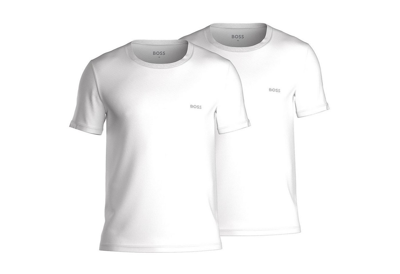 BOSS Unterziehshirt T-Shirt RN 2P Comfort (Doppelpack, 2-St., 2er-Pack) Herren Shirt Kurzarm aus reiner Baumwolle von BOSS