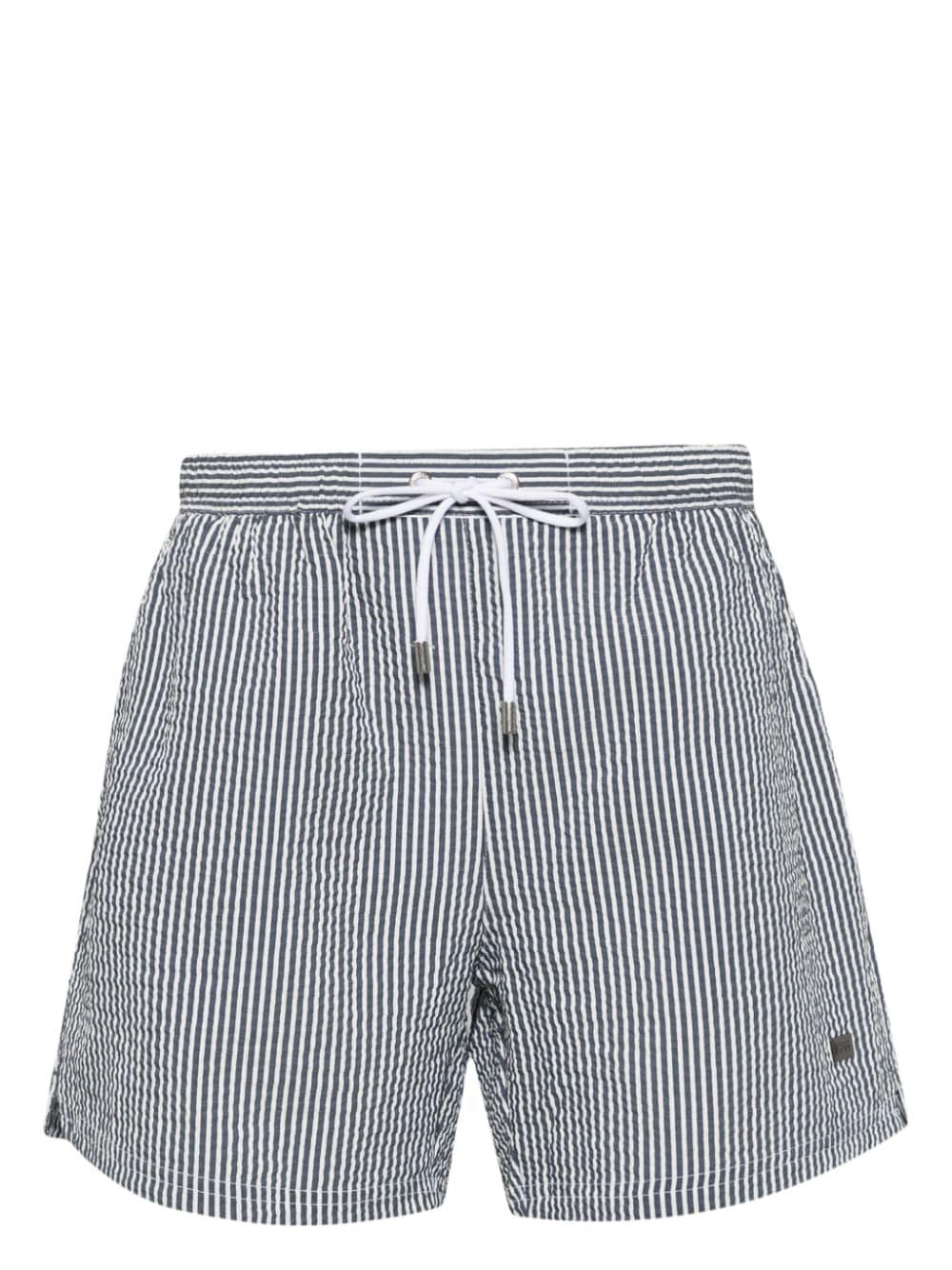 BOSS Velvetfish striped swim shorts - Blau von BOSS