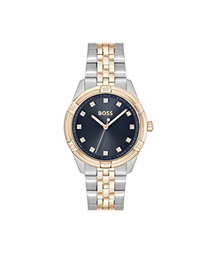 BOSS Analog Quarzuhr für Damen mit Rotgoldfarbenes Edelstahlarmband - 1502709 von BOSS