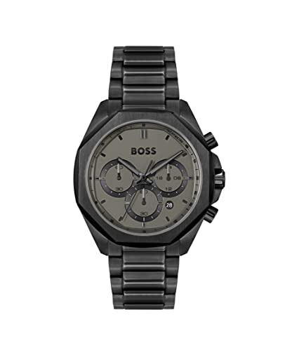 BOSS Chronograph Quarz Uhr für Herren mit Schwarzes Edelstahlarmband - 1514016 von BOSS