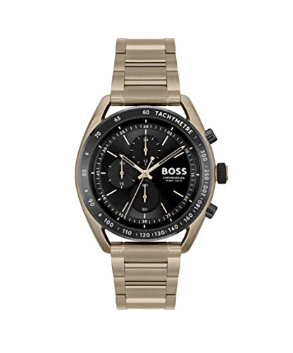 BOSS Chronograph Quarz Uhr für Herren mit Beiges Edelstahlarmband - 1514027 von BOSS