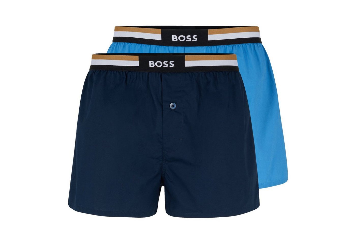 BOSS Webboxer Boxer Shorts EW (2-St., 2er Set) mit gestreiftem Webgummibund von BOSS