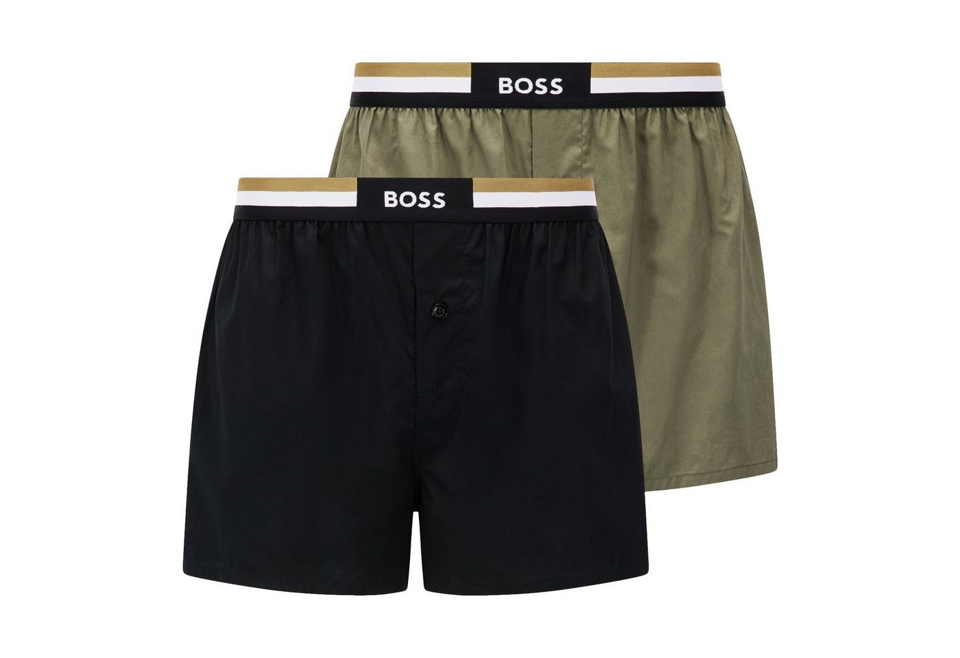 BOSS Webboxer Boxer Shorts EW (2-St., 2er Set) mit gestreiftem Webgummibund von BOSS