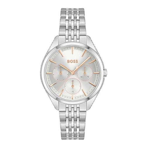 BOSS Multi Zifferblatt Quarz Uhr für Damen mit Silbernes Edelstahlarmband - 1502640 von BOSS