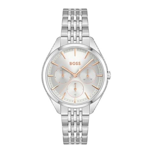 BOSS Multi Zifferblatt Quarz Uhr für Damen Kollektion SAYA mit Silbernes Edelstahlarmband - 1502640 von BOSS