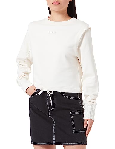 BOSS Women's C_Enumber Sweatshirt, Open White118, L von BOSS