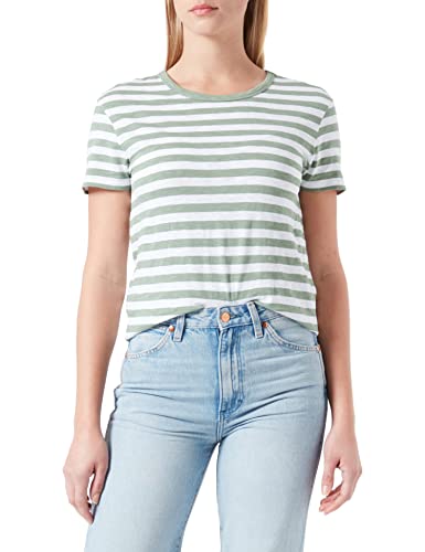 BOSS Women's C_Esla_Striped T_Shirt, Open Miscellaneous971, L von BOSS