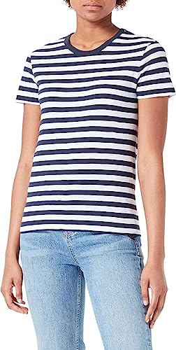 BOSS Women's C_Esla_Striped T_Shirt, Open Miscellaneous992, L von BOSS