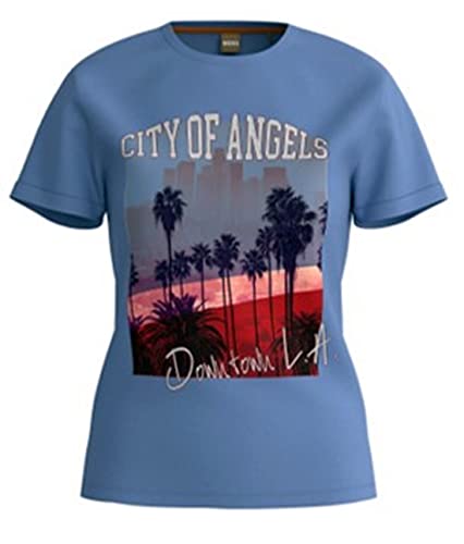 BOSS Women's C_Esummer_Print T_Shirt, Open Blue472, XS von BOSS