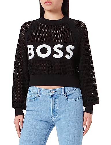 BOSS Women's C_Fenniki Knitted_Sweater, Black1, L von BOSS