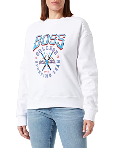 BOSS Women's Ecaisa_College Sweatshirt, White, XS von BOSS