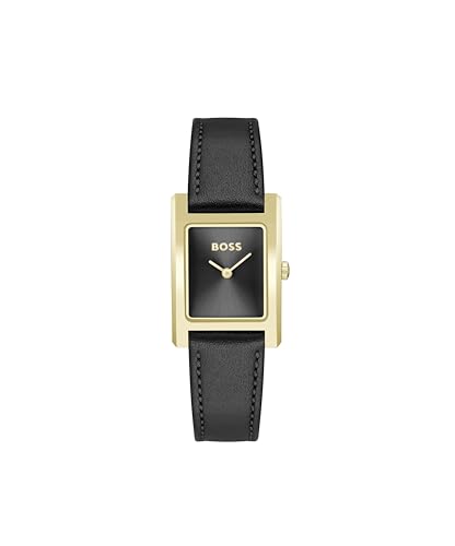 BOSS Zwei-Zeiger-Quarzwerk-Uhr für Damen Kollektion Lucy mit Schwarzes Lederarmband - 1502742 von BOSS
