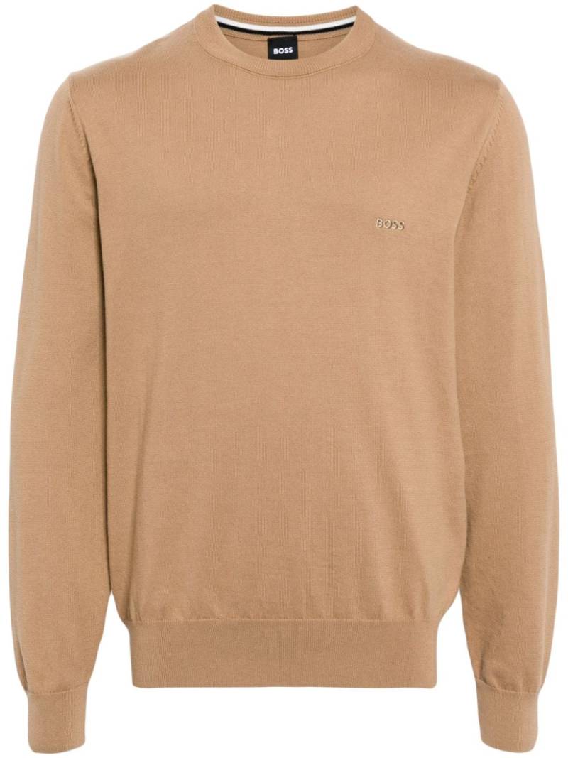 BOSS Pullover mit Logo-Stickerei - Braun von BOSS