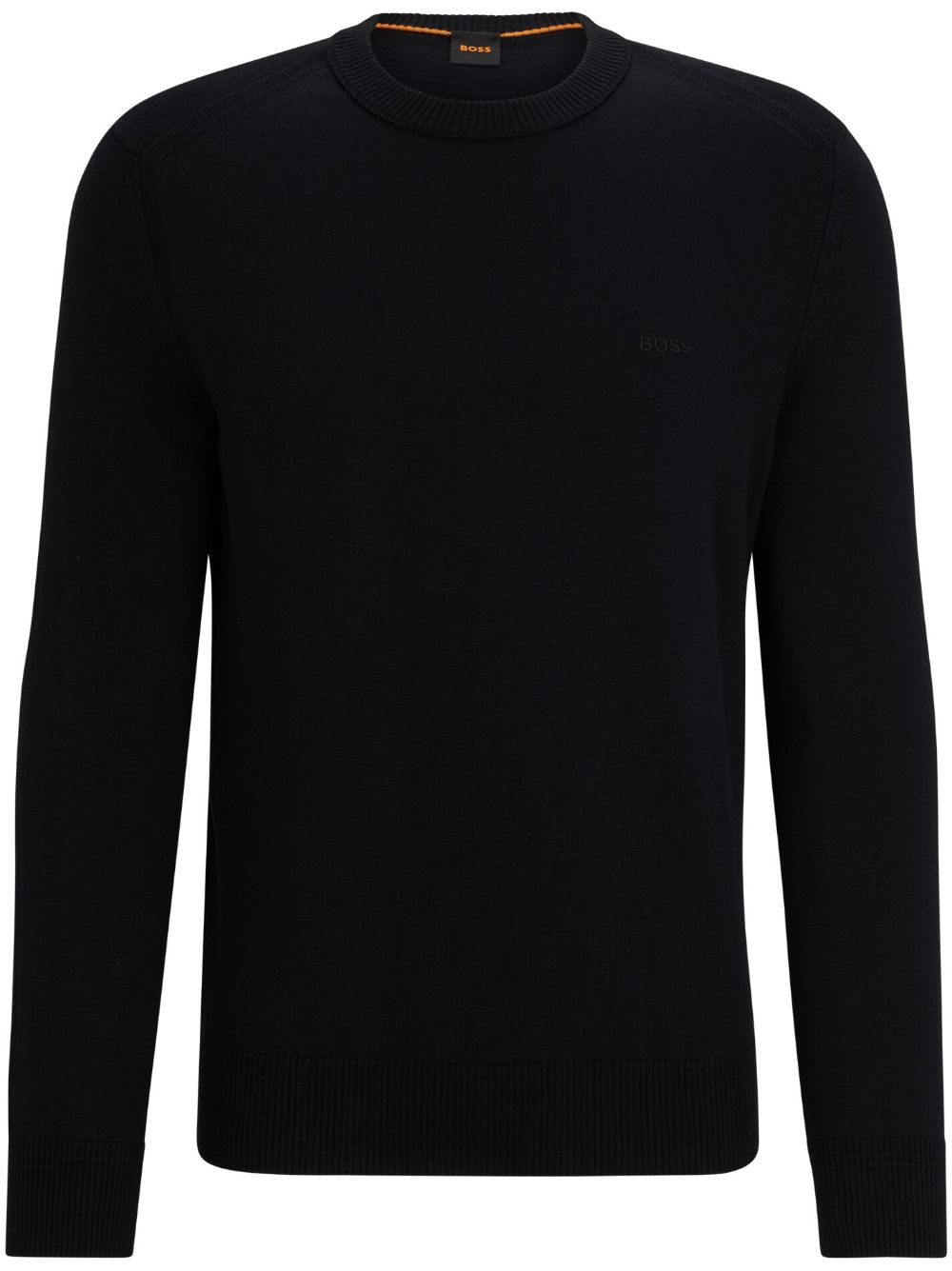 BOSS Gerippter Pullover mit Logo-Stickerei - Schwarz von BOSS