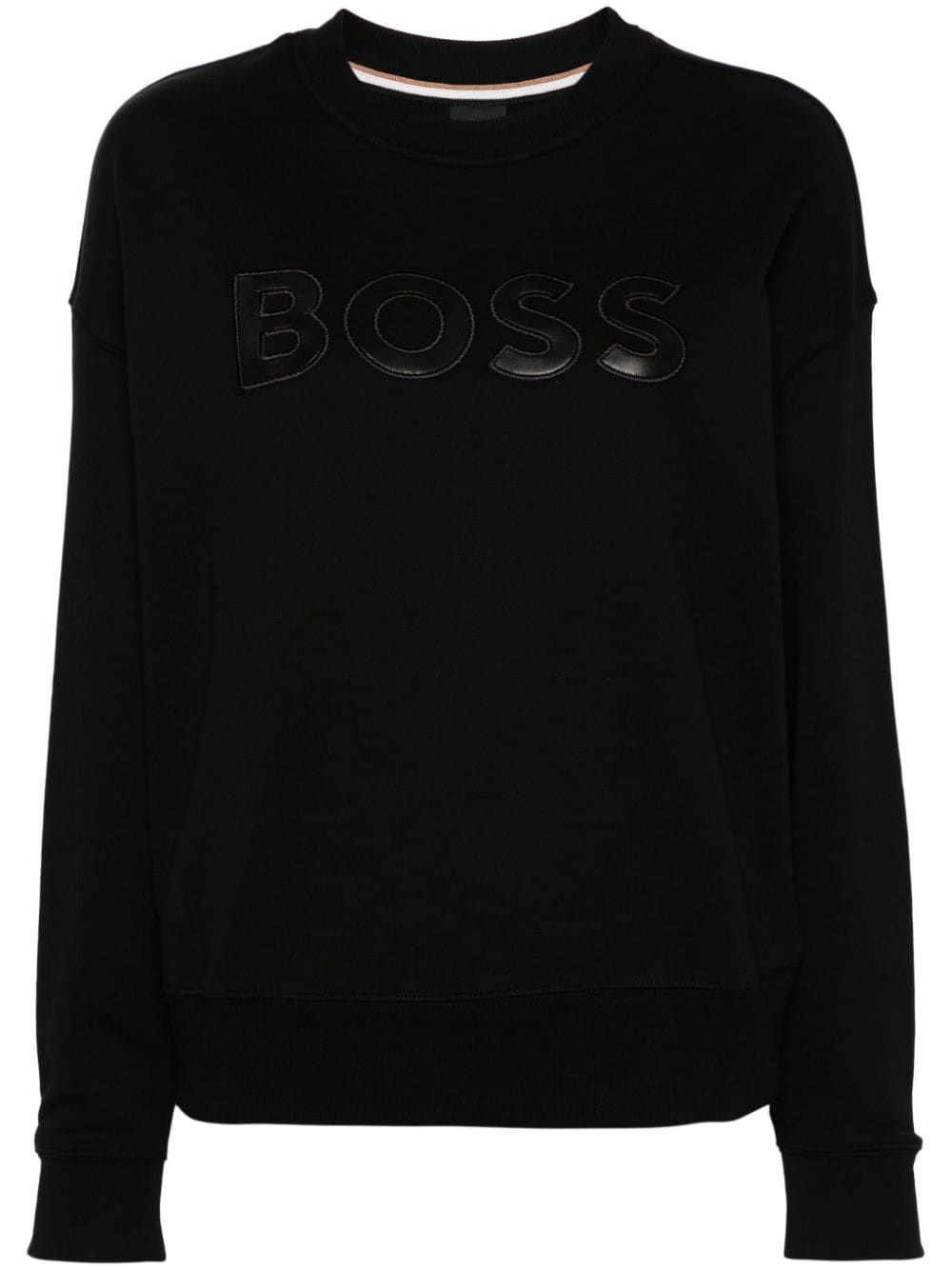 BOSS logo-patch cotton sweatshirt - Schwarz von BOSS