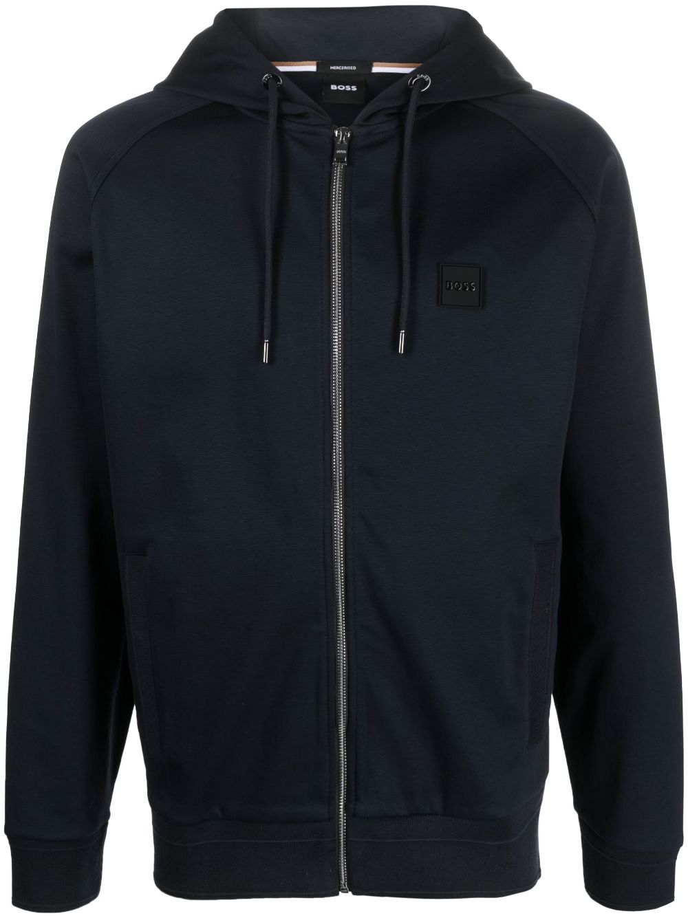 BOSS Hoodie mit Logo-Patch - Blau von BOSS