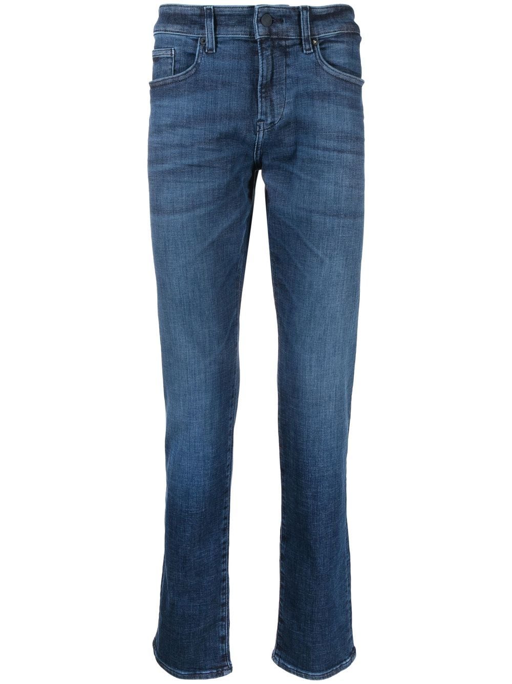 BOSS Straight-Leg-Jeans mit Logo-Patch - Blau von BOSS