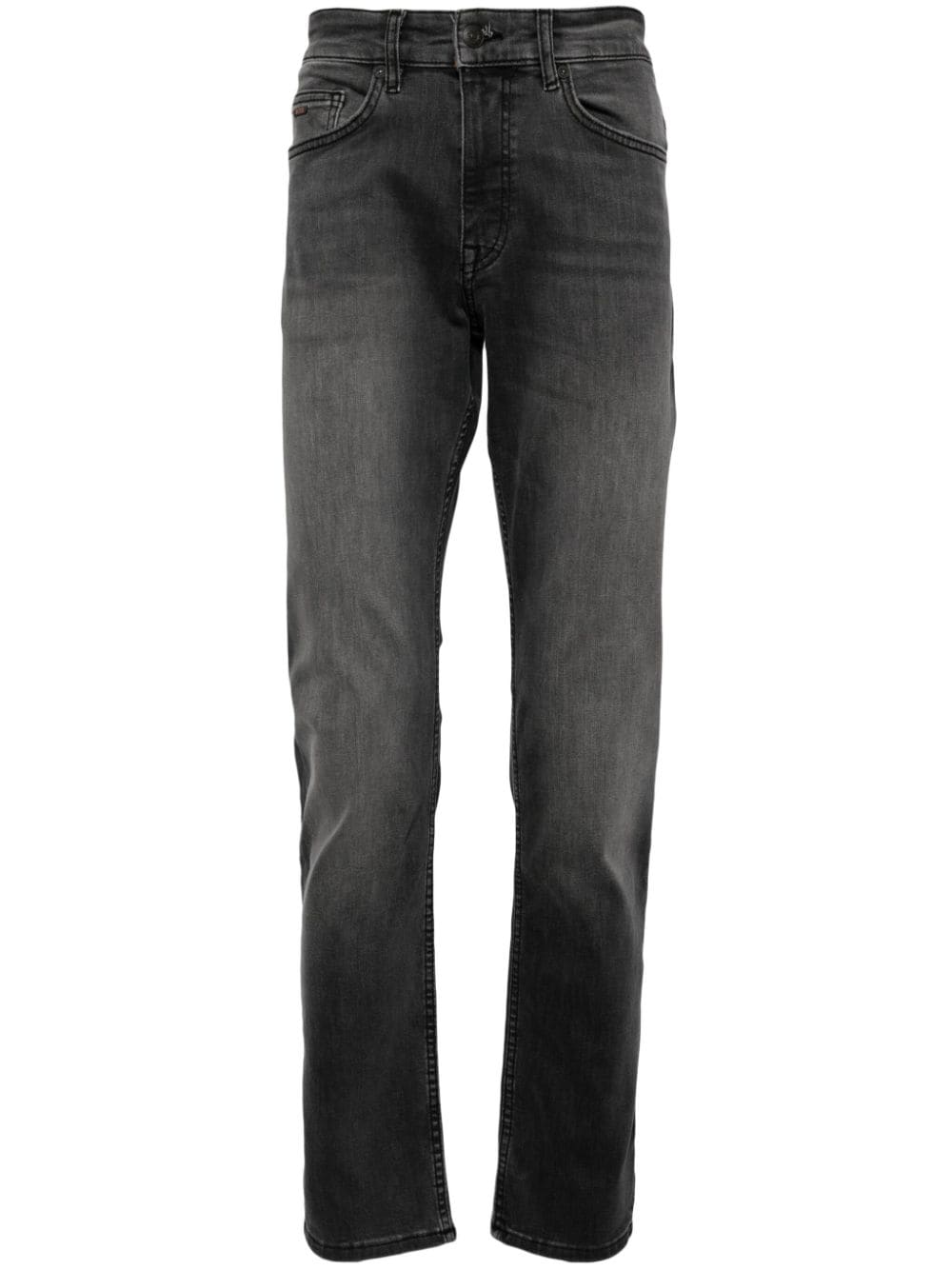 BOSS straight-leg cotton-blend jeans - Grau von BOSS