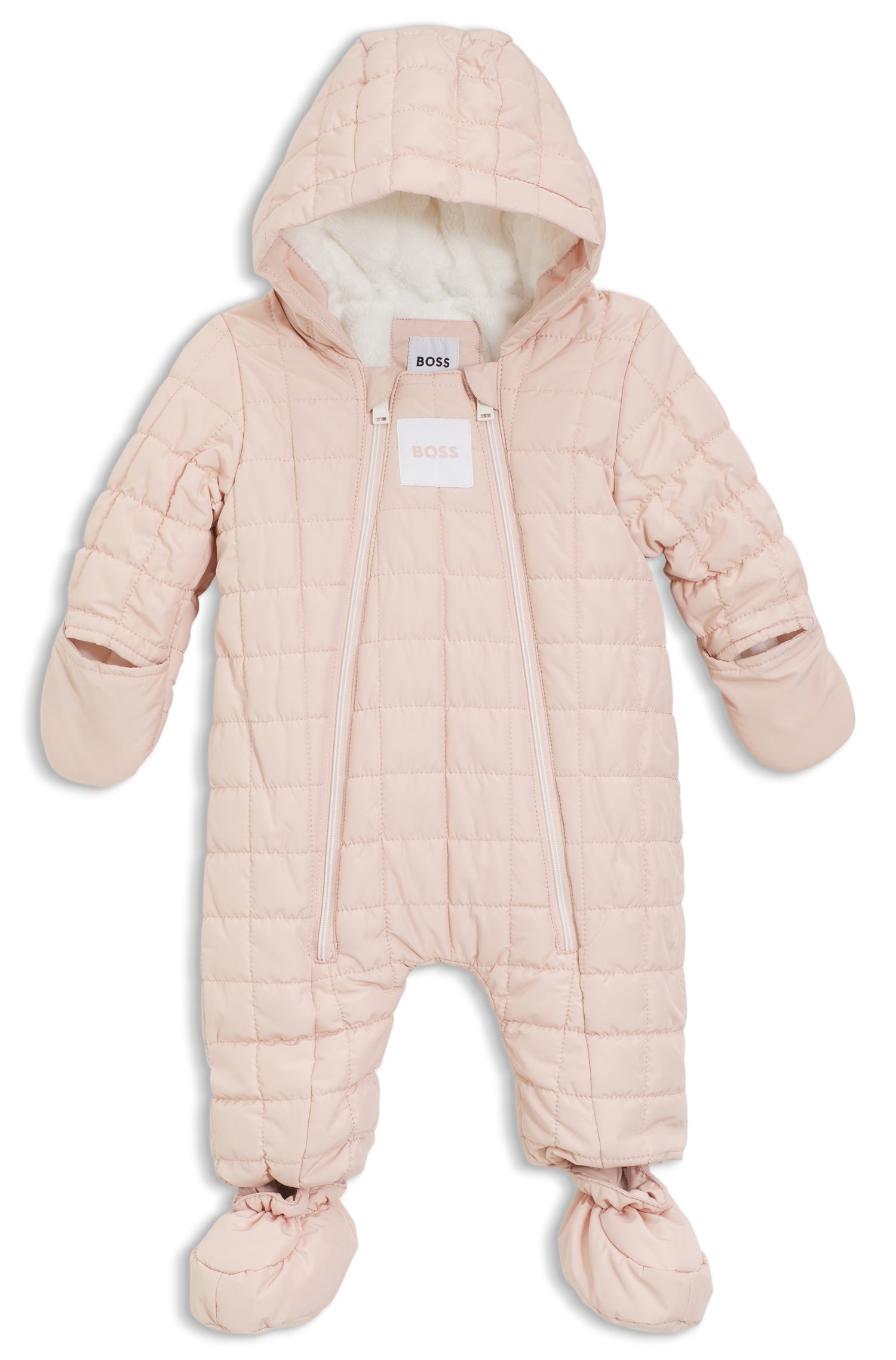 Baby-Schneeanzug mit Kapuze und Innenfutter aus Kunstfell von BOSS